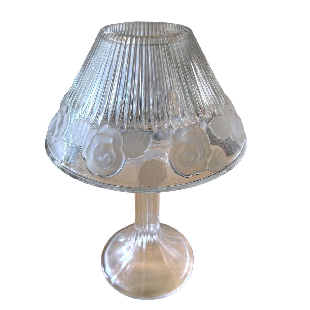 Vintage Royal Limited Crystal Rose Candle Holder Floral Pedestal Votive Lamp BOX